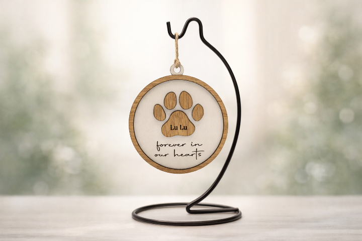 Customized In Memory Ornament with Stand