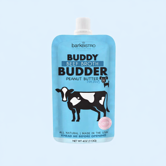 Dog Peanut Butter - 4oz Squeeze Pack Beef Broth Budder